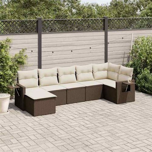 VIDAXL - Salon de Jardin - 7 Pièces - Marron - Image 2
