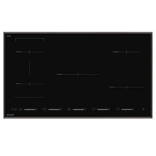 Sharp KH-9I39CS00 - Table de cuisson à induction - 5 plaques de cuisson - Niche - largeur : 86 cm - profondeur : 49 cm - noir - sans cadre, - avec bord biseauté