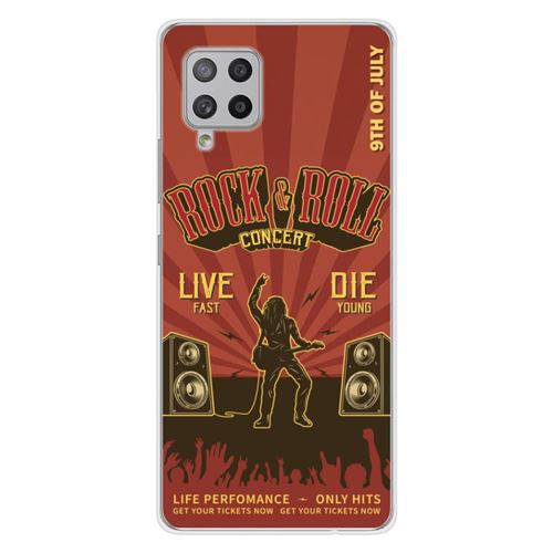 Coque en silicone imprimée compatible Samsung Galaxy A42 5G Rock and roll