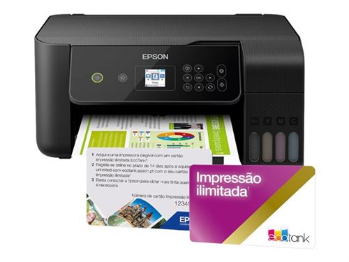 Epson EcoTank ET-2720 Unlimited - Imprimante multifonctions - couleur - jet d'encre - rechargeable - A4/Legal (support) - jusqu'à 10 ppm (impression) - 100 feuilles - USB, Wi-Fi - noir