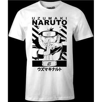 NarutoNaruto T Shirt Kyubi Logo Nouveau Officiel Manga Homme Blanc 