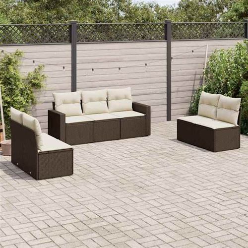 Salon de jardin modulable GENERIQUE resine tressee marron 7 pieces 62 x 55 x 69 cm 7 personnes