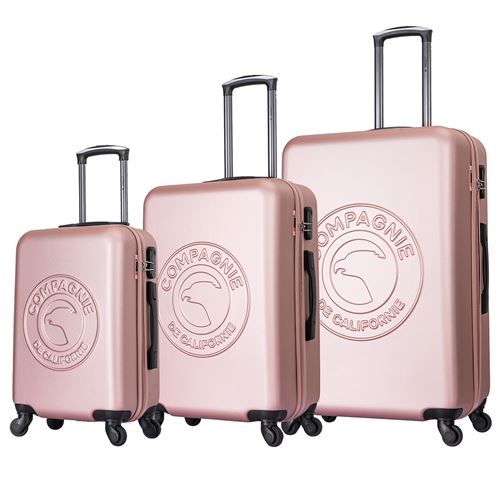 Ensemble de 3 valises à roulettes rose gold Compagnie De Californie cc-t366 rose gold