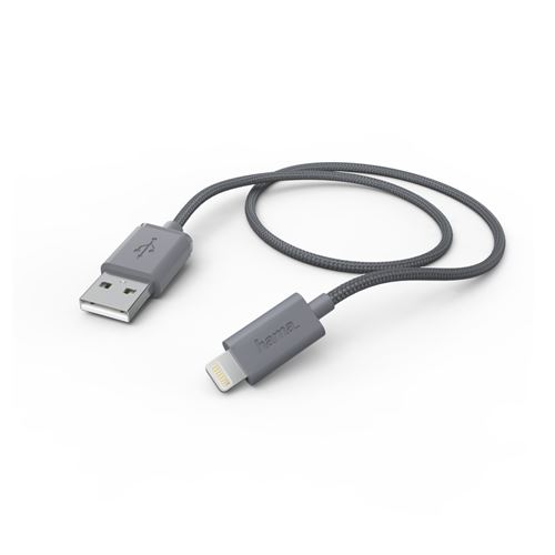 Hama Cable de charge/données, USB-A/Lightning, 1,0 m, gris