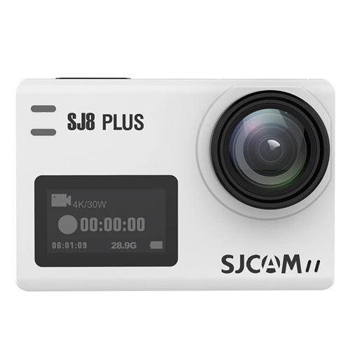 Caméra sport SJCAM SJ8 Plus 4K 30fps Wifi Double écran de 2,33 pouces avec grand angle de 170 degrés blanc