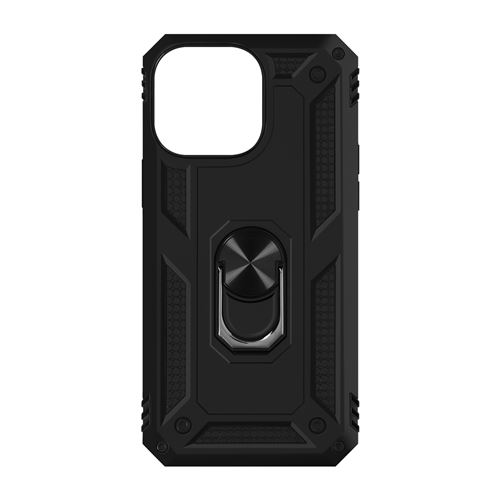 Coque pour iPhone 14 Pro Antichoc Bi-matière Bague Support Vidéo Avizar noir