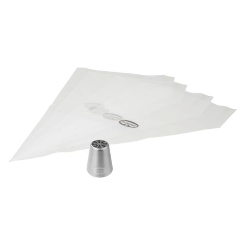 Douille motif Cristal de glace et lot de 4 poches à douille Dr Oetker ref 1377