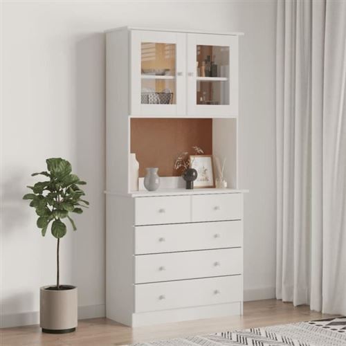 Non Communiqué Blanc Vidaxl Buffet Alta 77X35x165 Cm Bois Massif De Pin 3187780