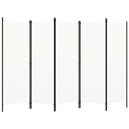 vidaXL Cloison de séparation 5 panneaux Blanc crème 250x180 cm