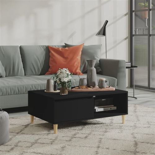 Vidaxl table basse noir 90x60x35 cm agglom&eacute;r&eacute;