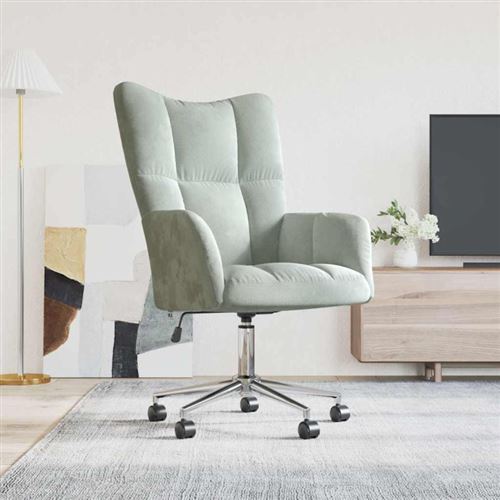 Vidaxl Gris/Clair Chaise De Relaxation - Velours - Image 3