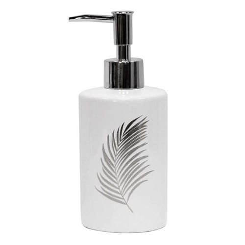 Non Communiqué Blanc/Argent Distributeur De Savon Imprimé "Orbella" 17Cm &