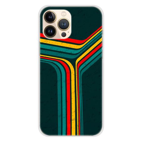 Coque en silicone imprimée compatible Apple iPhone 13 Pro Max Retro lines