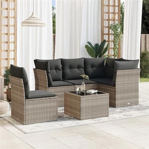 Non Communiqué Or Vidaxl Salon De Jardin Avec Coussins 6 Pcs, Canapés Avec Pieds Réglables, Ensemble De Meubles D'extérieur Patio Terrasse, 3217652