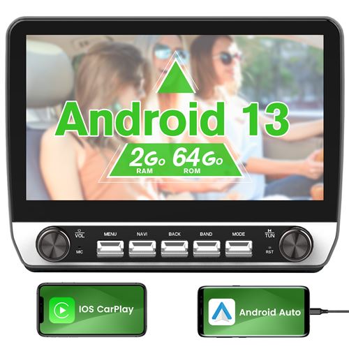 Autoradio Android 13【2Go+64Go】 pour Peugeot Boxer II/Citroën Jumper II/Fiat Ducato avec 10.1 Pouces Écran Carplay Android Auto Deux Boutons Rotatifs GPS FM WiFi Bluetooth SWC Aide au Parking