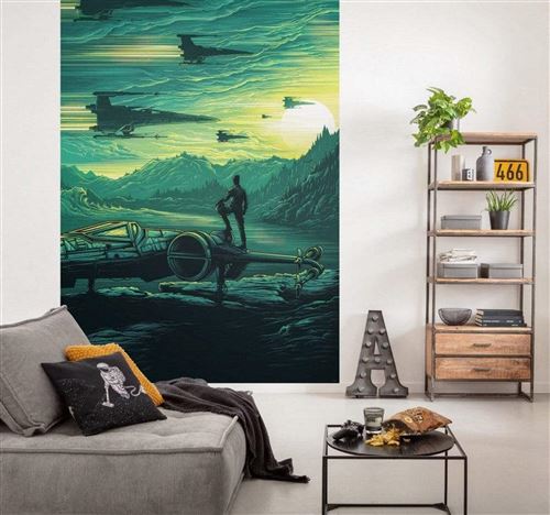 KOMAR Poster géant intissé Star Wars X-Wing Assault Takodana - 200 x 280 cm  - Achat & prix