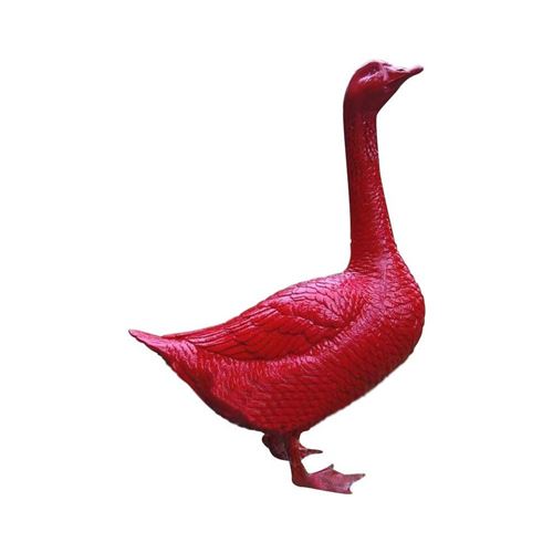 Texartes - Oie laquée de couleur en résine 68 cm rouge