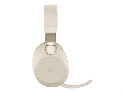 Jabra Evolve2 85 MS Stereo - Micro-casque - circum-aural - Bluetooth - sans fil - Suppresseur de bruit actif - jack 3,5mm, USB-C - beige