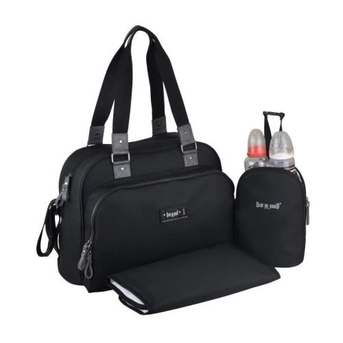 Baby on board- sac a langer - sac urban classic black - 2 compartiments a large ouverture zippée - 7 poches - sac repas - tap…