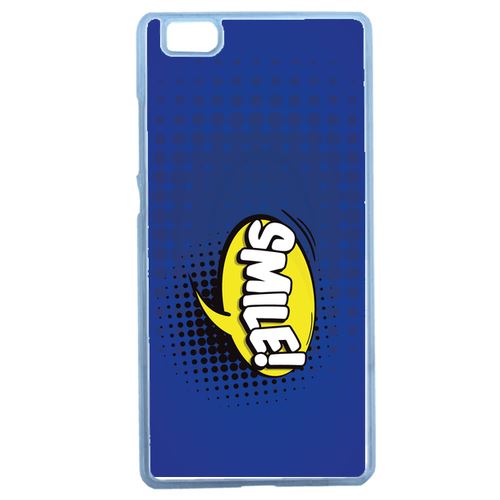 Coque Smile Fond Bleu Lectrique Compatible Huawei Ascend P8 Lite Transparent