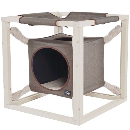 Quapas! Lit pour chat avec hamac Catcube Vert olive L 62,5x62,5x62,5cm