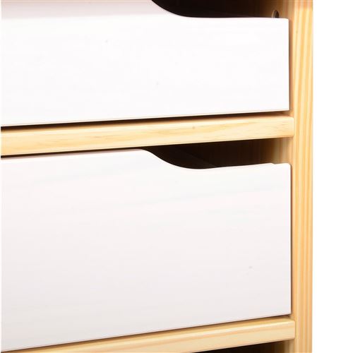 IDIMEX Bureau HUGO avec rangement 5 tiroirs style scandinave en pin massif  à la finition naturelle pas cher 