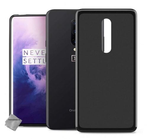 Housse etui coque pochette silicone gel fine pour OnePlus 7 Pro avec film ecran - NOIR