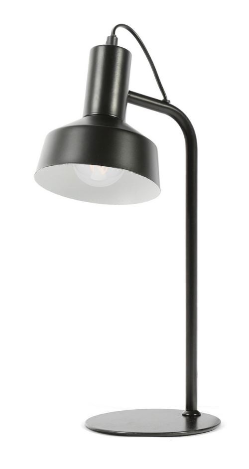 HOMEMANIA Lampe de Bureau Domi - pour bureau, bureau, table de chevet - Noir en Métal, 16,5 x 16,5 x 42 cm, 1 x E14, Max 25W