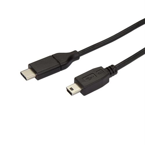 StarTech.com Câble USB 2.0 Type-C vers Mini-B de 2 m - Cordon USB-C vers USB Mini B - Mâle / Mâle - Câble USB - USB-C (M) pour mini USB type B (M) - Thunderbolt 3 / USB 2.0 - 2 m - noir