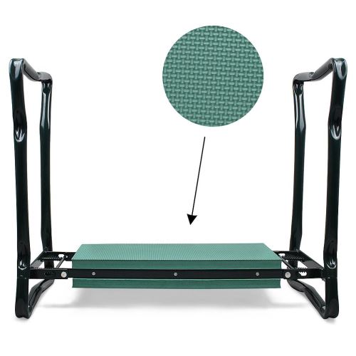 Leogreen - Banc Agenouilloir de Jardin, Siège de Jardin Pliable, Vert, Taille déployée: 62 x 48 x 28 cm