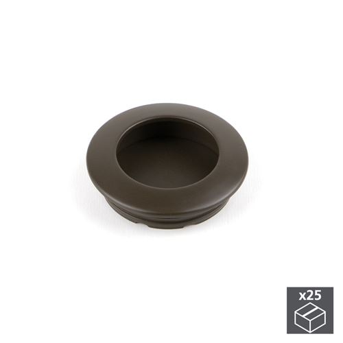 Emuca Poignée pour meuble, D. 41 mm, Zamak, Couleur moka, 25 ut.