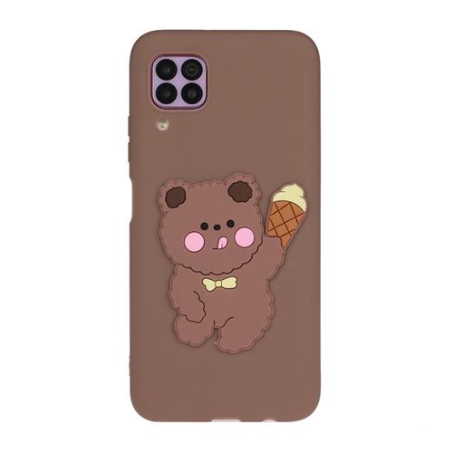 Coque en TPU + PU poupée animale enduite ours pour votre Huawei P40 Lite 4G/Nova 6 SE/Nova 7i