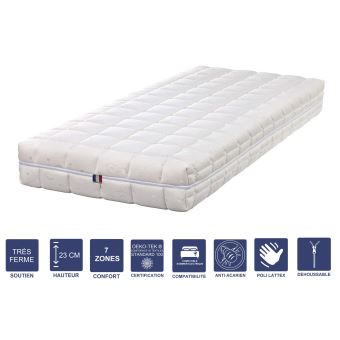 Matelas Mémoire De Forme 120x190 Cm – Ferme, 23 Cm, Déhoussable Lavable 30°, Spécial Sommier électrique