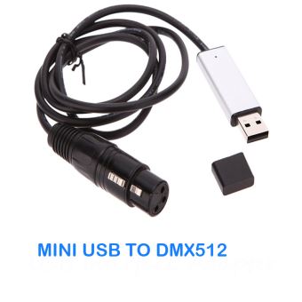 wosume Adaptateur USB vers DMX contr/ôleur dadaptateur dinterface Mini USB vers DMX DMX512 contr/ôleurs d/éclairage de sc/ène dordinateur gradateur Adaptateur Mini DMX