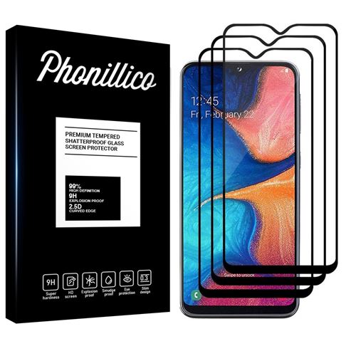 Verre Trempe pour Samsung Galaxy A20E [Pack 3] Film Transparent Bord Noir Vitre Protection Ecran Phonillico®