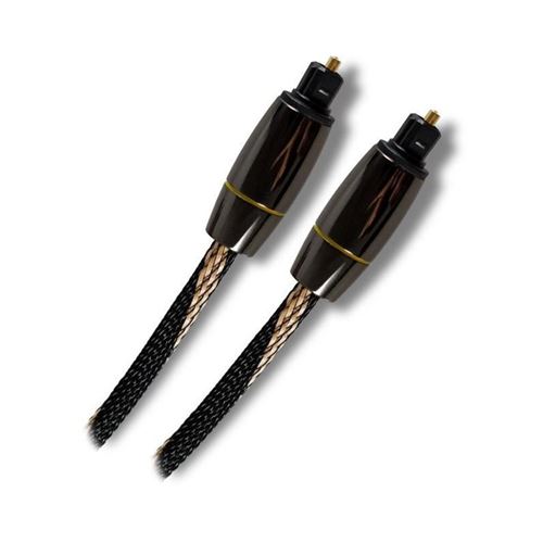 APM 416005 Câble Fibre Optique Toslink Premium - 2 m - Nylon - Plugs métal noir chromé