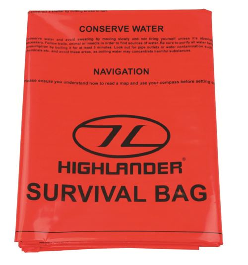 Highlander sac de survie multifonctionnel 210 x 120 cm PVC orange