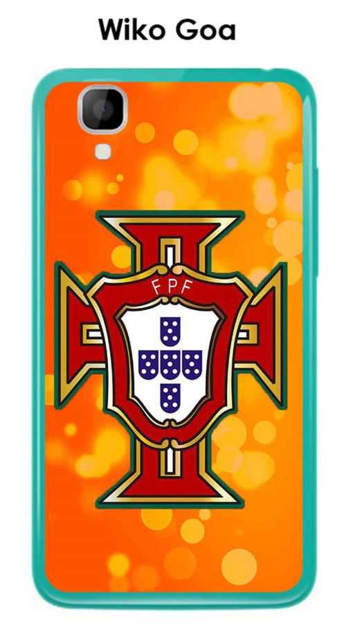 Coque Wiko Goa design Foot Portugal fond orange