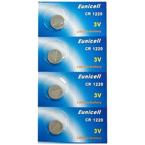 4 Piles Bouton Eunicell CR1220 - Pile Lithium 3V
