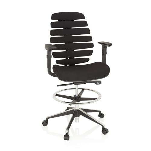 Chaise de bureau / siège pivotant ERGO LINE II WORK tissu noir hjh OFFICE