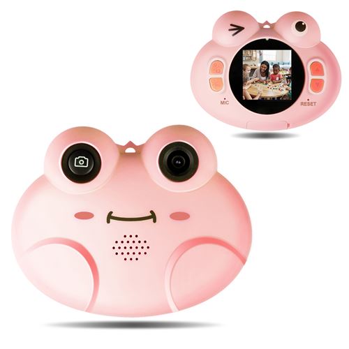 Appareil Photo Numériques GIANTEX Rose avec Ecran HD, Objectif Arrière 8 MF Fonction Vidéo 1080p, 16 Go SD pour Enfants 3 -10 Ans