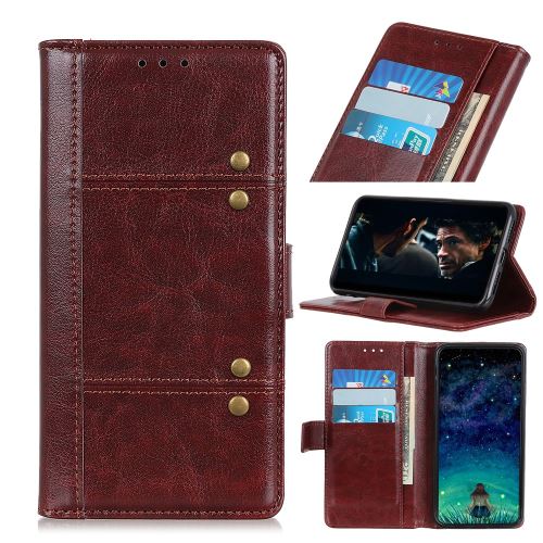 Etui en PU rivet de surface de cheval fou magnétique avec support marron pour votre Sony Xperia 2/Xperia Z5
