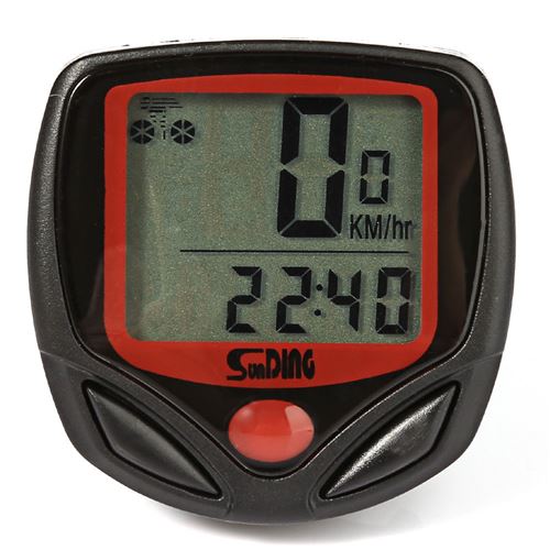Sunding sd-548b compteur de vitesse avec fil pour vélo & vtt - chronomètre vélo compteur de vitesse compteur kilométrique 14 fonctions - (noir)