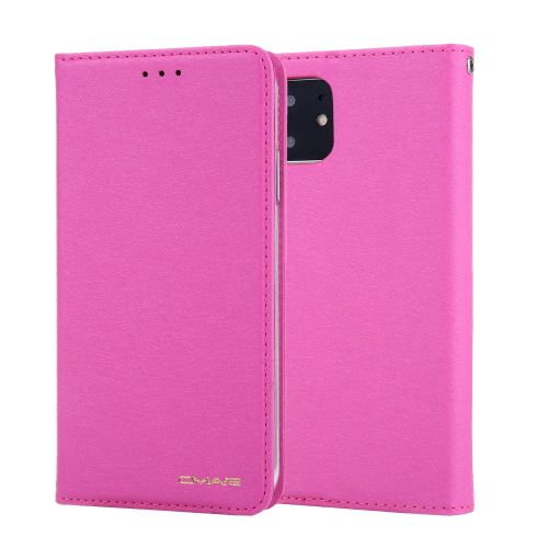 Etui en PU soie avec fentes pour cartes rose pour votre Apple iPhone XR (2019) 6.1 pouces