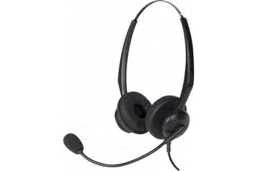 KOMELEC Casque téléphone filaire RJ9 antibruit avec microphone 2 écouteurs