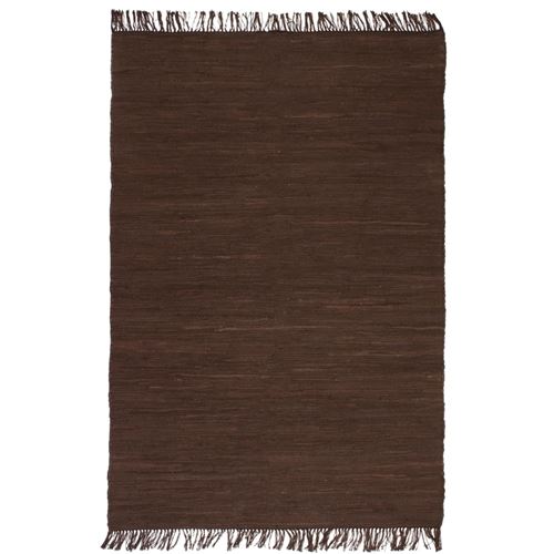 vidaXL Tapis Chindi Coton tissé à la main 80 x 160 cm Marron