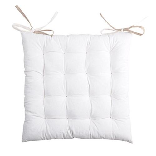 Coussin de chaise - 2 faces - Lin et écru 40 cm