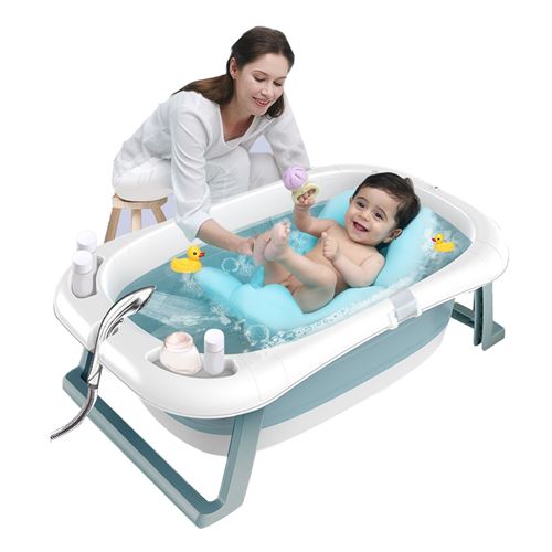 Sinbide Baignoire pliable pour bébé avec thermomètre et coussin bleu - Baignoire  bébé - Achat & prix