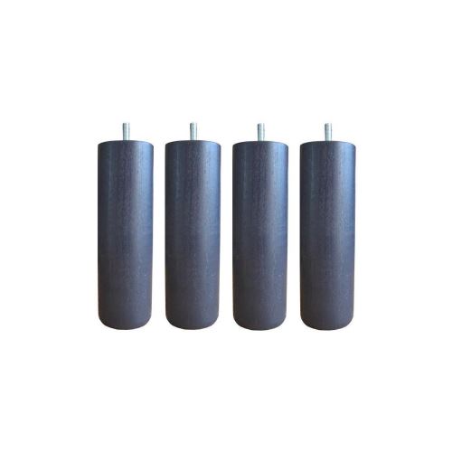 Jeu De Pieds Cylindriques O 6,2 H 17 Cm Gris Anthracite - Lot De 4