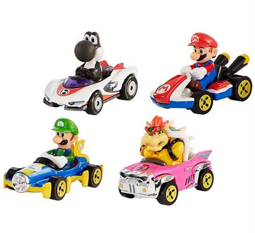 Hot Wheels véhicules Mario Kart 1:64 4 pièces moulées sous pression